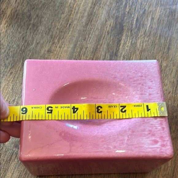 Hagger USA Rose Drip Glaze Mid Century Modern Retangular Vase with Concave Ovals - Picture 16 of 17